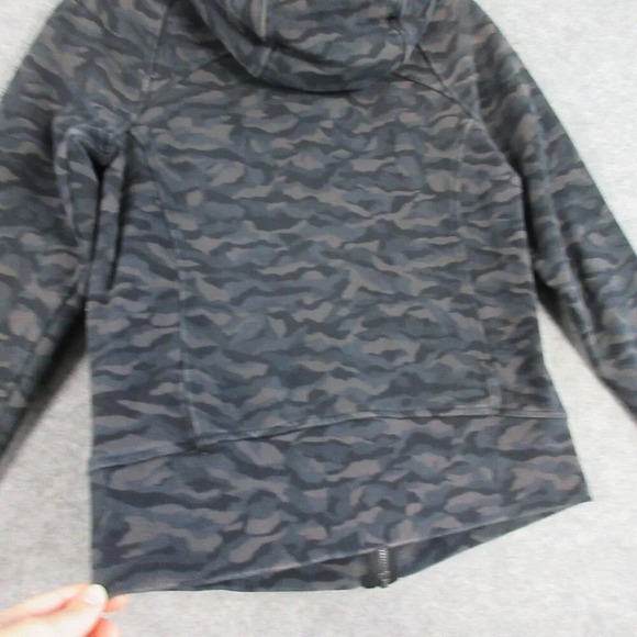 Lululemon Women's Scuba Fleece Hoodie Jacket Full Zip Camo Size 8 Deep Coal 662 - Picture 6 of 15